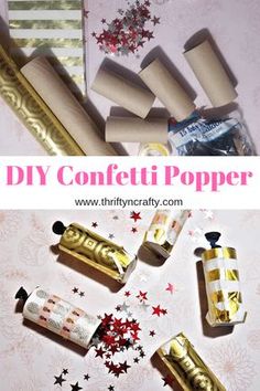 diy confetti poppers with gold foil and stars