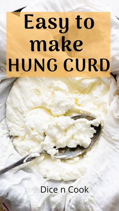 hung curd Easy Indian Dessert, Cobb Salad Recipe, Healthy Indian Recipes, Homemade Crackers, Curd Recipe, Healthy Baking Recipes, Healthy Sugar, Yogurt Recipes, Indian Recipes