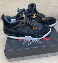 Introducing the Jordan 4 Retro Royalty 2017, a sleek and stylish sneaker perfect for any athletic occasion. This shoe features a black colorway with a silhouette that is unmistakably Air Jordan. With a size 14 US shoe size, this sneaker is perfect for men looking for a comfortable and fashionable pair of athletic shoes. Crafted with the iconic Air Jordan product line in mind, this sneaker is sure to impress with its premium materials and attention to detail. Whether you're hitting the court or just looking for a stylish addition to your wardrobe, the Jordan 4 Retro Royalty 2017 is the perfect choice. Luxury Low-top Air Jordan 4 Sporty Sneakers, Retro 4 Royalty, Jordan Retro 4 Royalty, Jordan 4 Retro Royalty, Jordan 4s Military Black, Jordan 4 Retro Military Black, Jordan 4 Retro, Air Jordan 4 Retro, Stylish Sneakers