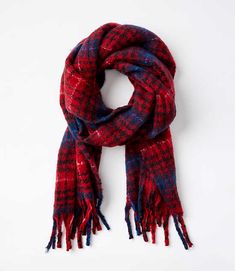 In a dreamy, blankety length ready to drape, twist, wrap, or knot, this plaid scarf is a cozy outfit transformer. 15" x 82".,Imported:Imported,Fabrication:100% Polyester,Garment Care:Machine Washable Loft Plaid Blanket Scarf Red Currant Women's by Loft Size Regular - One Size Red Currant Women's Scarves, Fashion, Accessories, 100%, Polyester, Machine, Washable Red Currant, Plaid Blanket Scarf, Plaid Blanket, Cold Weather Accessories, Cozy Outfit, Blanket Scarf, Plaid Scarf, Womens Scarves, Effortless Style