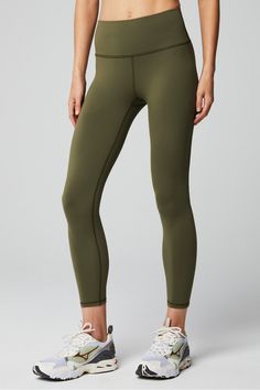 Define PowerHold® High-Waisted 7/8 Legging Fabletics green female Activewear >> Womens >> Bottoms >> Leggings >> 7/8s PowerHold regular Training 4-Way Stretch/Moisture-Wicking/UPF Protection Female Activewear, Active Wear For Women, Womens Bottoms, Moisture Wicking, Stretch Fabric, Capri, High Rise, High Waisted, Mesh