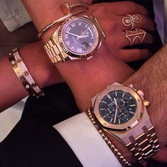 His and Hers His And Hers Rolex, Piguet Watch, Luxury Lifestyle Girly, Luxury Lifestyle Women, Luxury Bracelet, Wrist Game, Best Jewelry, Rose Gold Watches, Photo Couple