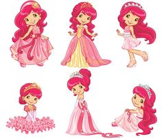 the princesses are dressed up in their pink outfits