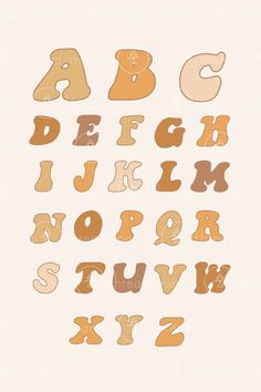 the alphabet is made up of different shapes and sizes, including letters that appear to have been