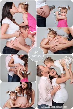 a collage of photos showing different stages of breastfeeding