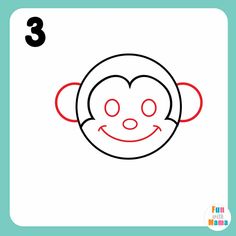 how to draw a cartoon monkey face for kids step by step drawing instructions with pictures