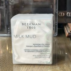 Nib - Beekman 1802 - Milk Mud Warming Clay Mask 1.69oz Exfoliates To Minimize Oil And Improve The Appearance Of Blemish-Prone Skin With Lactic Acid, Ahas, Fruit Enzymes & Bha Beekman 1802, Skin Care Mask, Clay Mask, Lactic Acid, Clay Masks, Skin Care Women, Color White, Milk, Mask