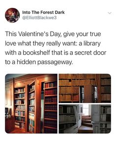 a tweep with pictures of books in the middle and an image of a bookcase full of books