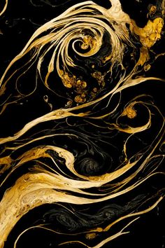 Alcoholic abstract ink art. The background is mainly black with gold swirling around like eddy's current Gold Villain Aesthetic, Fantasy Gold Aesthetic, Black And Gold Aesthetic Vintage, Black And Gold Witch Aesthetic, Black And Gold Asthetics, Golden And Black Aesthetic, Liquid Gold Aesthetic, Black And Gold Background Aesthetic, Black And Golden Aesthetic