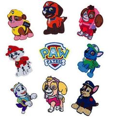 the paw patrol patches are all different colors