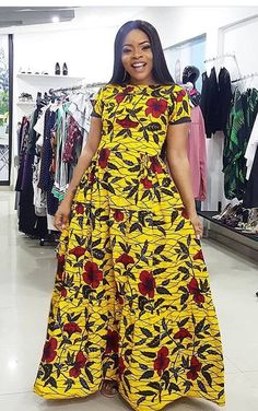 This beautiful African maxi dress is made with African fabric which is known as Ankara. *the bodice is lined  *it is well pleated. Please allow 7-10days for production process and standard shipping takes  3-5days to deliver. Kindly send the following measurements when you place your order. *Bust-------cm/inches  *Waist-------cm/inches  *Shoulder to shoulder  *Shoulder to waist (waist should be taken at 1inch above belly button). *Waist to hem lenght *Bicep  *Shoulder to hem(dress lenght) Feel fr African Maxi Dress, Africa Fashion Style, Ankara Maxi Dress, African Party Dresses, Short African Dresses, African Fashion Designers, African Maxi Dresses, Dress African, Ankara Dress