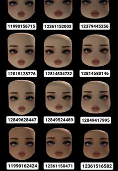 many different types of eyes are shown in this screenshote image, with the numbers and