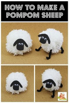 how to make a pom - pom sheep