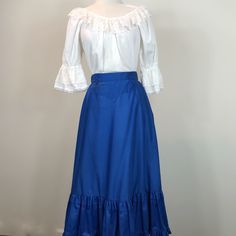 Fitted Peasant Skirt With Ruffles, Summer Dance Skirt In Blue, Fitted Blue Skirt With Attached Cancan, Blue Summer Skirt For Dance, Blue Summer Dance Skirt, Fitted Peasant Skirt With Lining, Fitted Blue Skirt With Ruffles, Blue Fitted Skirt With Ruffles, Classic Fitted Blue Skirt