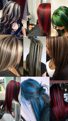 Nail Ideas For Short Nails, Ideas For Short Nails, Skunk Hair, Cute Hair Colors, Hair Inspiration Long, Hair Color Streaks, Hot Hair Colors, Hair Streaks