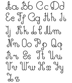 an old english alphabet with the letters in cursive font and numbers on it