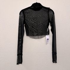 Never Worn Size Small Black Crop Top Mock Neck Long Sleeve, Black Crop Top, Long Sleeve Crop, Black Crop Tops, Black Crop, Long Sleeve Crop Top, Mock Neck, The Earth, Crop Top