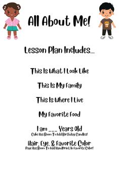 an all about me lesson with two children