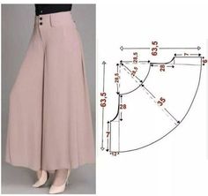 a woman's pants with measurements and measurements for the bottom part of her skirt