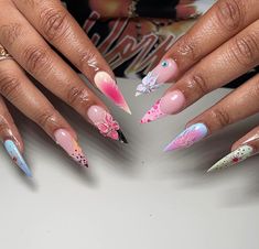 Exotic Nail Designs, Lavender Nails, Stiletto Nails Designs, Exotic Nails, Really Cute Nails, Long Acrylic Nails Coffin, Nails 2021