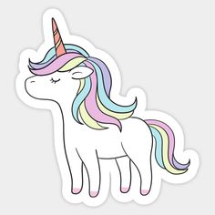 Proud Unicorn Sticker unicornpipe Fabric Decoupage, Last Unicorn, Unicorn Illustration, Cartoon Unicorn, Drawing Clipart, Rainbow Aesthetic, Baby Unicorn