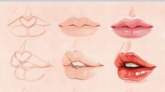 a drawing of different types of lips