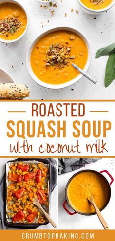 roasted squash soup with coconut milk is an easy and delicious recipe that's ready in under 30 minutes