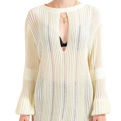 Just Cavalli Women's Ivory Knitted Pullover Sweater Us S It 40 Product Details Retail Value: $650.00 This Is Authentic Just Cavalli Women's Ivory Knitted Pullover Sweater Sku: Kj-21121 Material: 60% Rayon 40% Cotton Country/Region Of Manufacture: Romania Bust: 19" Sleeves: 25" Shoulders: 17.5" Length: 27" Elegant White Ribbed Sweater, Cream Ribbed V-neck Knit Top, Elegant White Ribbed Cardigan, Chic Cream Open Knit Sweater, Cream Long Sleeve Knit Top, Chic Cream Pointelle Knit Sweater, Chic Beige Pointelle Knit Sweater, Off White Open Knit Sweater For Fall, Cream Long Sleeve Pointelle Knit Sweater