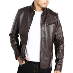 Lift up your style game with this stand collar Men's Leather Jacket in coffee color. Specifically designed for people with fashion forward sense and motorcycle enthusiasts. This coffee leather Jacket ensures durability and elegance. This depicts the true sense of a biker Leather Jacket and provides a perfect blend of fashion and functionality. #ClassicFashion #MensOuterwear #TrendyDesign #BikerLeatherJacket #Modernrider #CoffeeColorFashion #ChicLook #StandCollar #FashionForward #DapperMan Wool Blazer Mens, Vintage Varsity Jacket, Embroidered Leather Jacket, Faux Leather Motorcycle Jacket, Ralph Lauren Jacket, Fur Hood Coat, Heavy Jacket