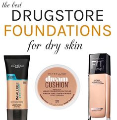 Dry skin? Here are the best drugstore hydrating foundations (all under $15!) with a dewy fresh finish that can easily take your complexion from drab to fab! Drugstore Foundation For Dry Skin, Makeup Drugstore, Bang Hair, Dry Skincare, Foundation For Dry Skin, Bb Creams, Drugstore Products, Best Drugstore Makeup