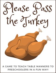 a turkey with the words please pass the turkey on it