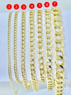 This timeless piece of jewelry is crafted with authentic Solid 10K Gold. Trending 10K Gold Cuban Curb Bracelet is perfect for all occasions. Available in multiple variations. Length can be customizable to your exact specifications. DETAILS * Material: 10K Gold * Length: 7in-9inch * Clasp: Lobster Claw * Width & Style: #1: 2 mm Cuban/Curb #2: 2.5 mm Cuban/Curb #3: 3.5 mm Cuban/Curb #4: 4 mm Cuban/Curb #5: 4.5 mm Cuban/Curb #6: 5.0 mm Cuban/Curb #7: 8.0 mm Cuban/ Curb Have Questions? Send us a mes Gold Man, Gold Arm Band, Gold Rope Chains, Sell Gold, Gold Necklace Women, Pretty Bracelets, Yellow Gold Bracelet, Matching Bracelets, Jewelry Business