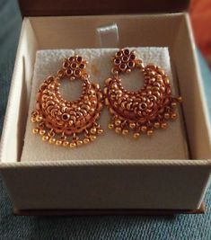 Bali Earrings Gold, Chand Bali Earrings Gold, Chand Bali Earrings, Gold Buttalu, Mango Necklace, Chand Bali, Simple Bridal Jewelry