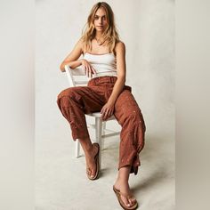 Sold Out Terra Cotta Color Marks On Label To Prevent Store Returns C01032438c10 Brown Straight Cargo Pants For Summer, Orange Summer Cargo Pants, High Wasted Pants, Terra Cotta Color, Pastel Knits, Painter Pants, Distressed Pants, Wide Leg Lounge Pants, Cozy Pants