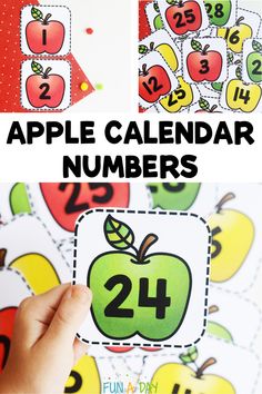 an apple calendar is shown with the number twenty and four on it, as well as numbers