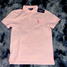 Brand New With Tag! Medium Custom Slim Fit Pink Polo Shirt! Beautiful! Fitted Pink Polo Collar T-shirt, Pink Cotton Polo Collar Top, Pink Polo Collar Top For Summer, Casual Pink Polo Shirt For Spring, Casual Pink Short Sleeve Polo Shirt, Casual Pink Collared T-shirt, Pink Polo Collar Casual T-shirt, Casual Pink Polo Collar T-shirt, Pink Polo Shirt