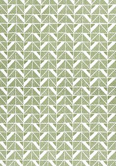 a green and white pattern with small triangles on it's side, as well as an arrow in the middle