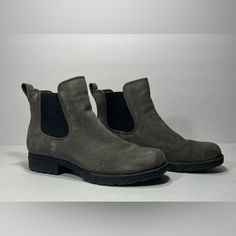 Style And Convenience Make A Great Combo In These Boots. The Waterproof Boot, Designed With Clean Styling, Goes Well With Almost Any Outfit. Dual Elastic Inserts Offer A Comfortable Fit, While A Hand-Crafted Opanka Construction Keeps You Flexible. - Waterproof Suede Upper - Pull-On With Elastic Gore - Round Toe - Water-Resistant Synthetic Lining - Soft Synthetic-Covered Footbed With Extra Foam - Approx. 4.5” Shaft Height - Approx. 10” Calf Circumference - 1.25” Stacked Heel - Flexible Rubber Sol Winter Office, Comfortable Boots, Born Shoes, Grey Suede, Gray Suede, Waterproof Boots, Stacked Heel, Bootie Boots, Dark Grey