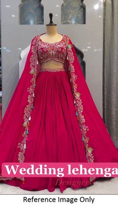 a dress on display with the words, wedding lehenga reference image only