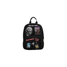 Introducing Rocksax Iron Maiden Mini Backpack - Tour, a mini version of our Backpack. Perfect for a day out, festivals and everything in between. Load up the spacious main compartment and adjust the straps to carry your items in comfort all day long. Our Backpack design - just smaller Spacious main compartment with zip-fastening front pocket Height: 30cm, Width: 24cm, Depth: 9.5cm Crafted from 900D Polyester material Lined with 210D Polyester lining Adjustable padded shoulder straps and back pan Grunge Bags With Zipper Closure For Concerts, Grunge Bags With Zipper Closure For Daily Use, Punk Rectangular Bag For Streetwear, Punk Style Rectangular Bags For Streetwear, Grunge School Bag With Zipper Closure, Edgy Streetwear Bag With Adjustable Strap, Edgy Black Streetwear Bags, Black Punk Bags For Streetwear, Grunge Bags With Zipper Closure For Streetwear