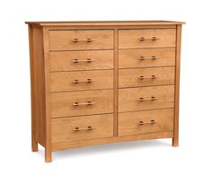 Copeland Monterey 10 Drawer Dresser Monterey Furniture, Platform Bed Designs, Natural Cherry Wood, Cherry Hardwood, Plywood Panels, Master Bed, Arts Crafts Style, Asian Design, Modern Dresser