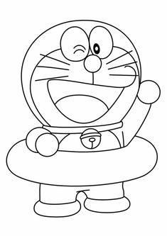 the cartoon character dora dora is smiling and holding an object in his hand coloring page