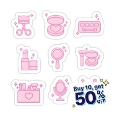 Decorate laptops, Hydro Flasks, cars and more with removable kiss-cut, vinyl decal stickers. Glossy, matte, and transparent options in various sizes. Super durable and water-resistant. this desing for makeup lover Eye Makeup Stickers, Makeup Stickers Aesthetic, Pink Graphic Makeup, Pink Deco Stickers, Makeup Stickers, Retro Makeup, Pink Retro, Makeup Lover, Decorate Laptops