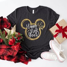 Disney New Years Eve, Disney Happy New Year, Disney New Year, Girls Disney Shirts, Happy New Year Shirt, Disney Princess Shirts, New Year Shirt, Disney Trip Shirts, Disneyland Vacation