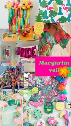 Margaritaville party mood board Tropical Bachelorette Party Theme, Party Mood Board, Margaritaville Party, Bachelorette Party Theme, Margarita Party, Tropical Bachelorette Party, Mexico Bachelorette, Miami Bachelorette Party, Throwing Confetti