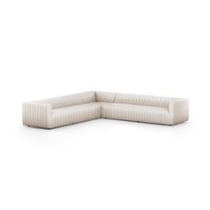 a white sectional couch on a white background