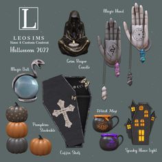 an image of halloween items and decorations