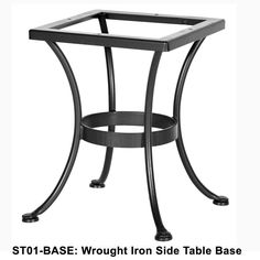 an iron table base with the words st0 - base wont iron side table base