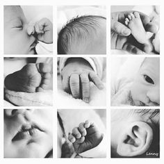 black and white photos of babys with their hands together