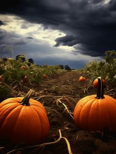 Pumpkin Garden Ideas: Bright Orange Pumpkins in a Field